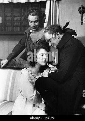 Ernst Deutsch, Karin Evans und Theodor Loos in "Des Teufels Jünger", 1930 Stockfoto