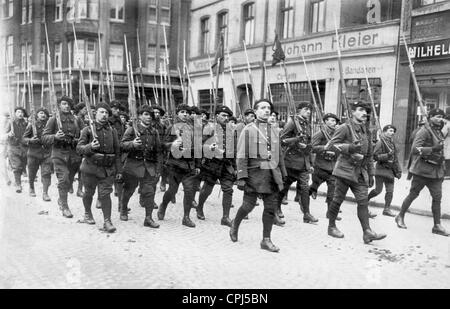 Französische Alpen Soldaten im Ruhrgebiet, 1923 Stockfoto