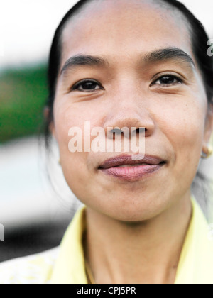 Ein Porträt einer malaysischen Frau in der Stadt von Johor Lama. Stockfoto