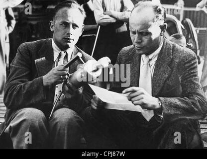 Harry Werner Storz mit Paavo Nurmi, 1936 Stockfoto