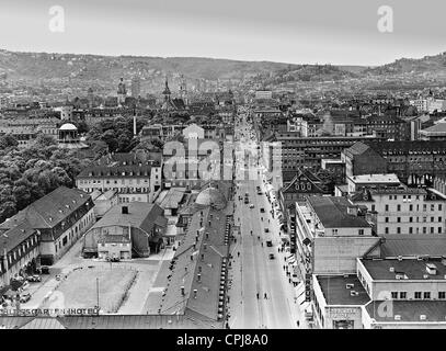 Blick über Stuttgart-Koenig-Straße Stockfoto