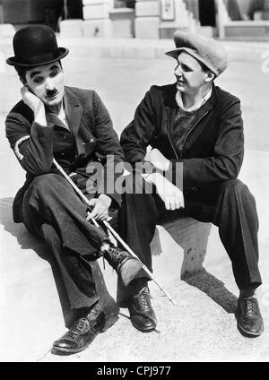 Charles Chaplin und Jackie Coogan, 1935 Stockfoto