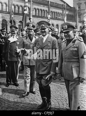 Benito Mussolini und Adolf Hitler in München, 1938 Stockfoto