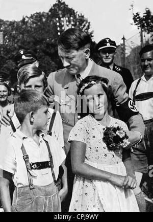 Adolf Hitler mit Kindern Stockfoto