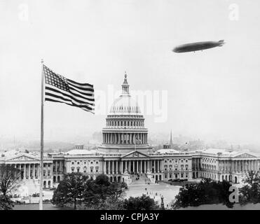 LZ 127 "Graf Zeppelin" über Washington, 1928 Stockfoto