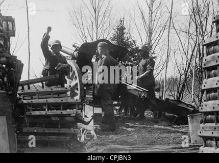 Deutsche Artillerie im zweiten Weltkrieg an der Ostfront 1942 Stockfoto