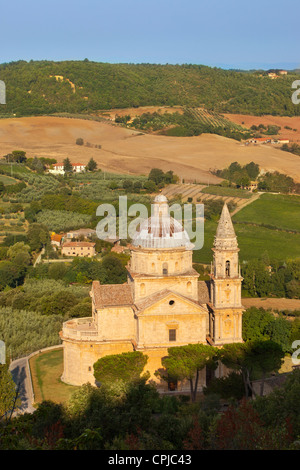 Am frühen Morgen über Madonna di San Biagio, Montepulciano, Toskana Italien Stockfoto