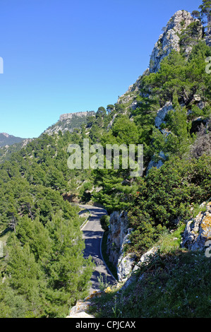 Ein Blick auf der nordwestlichen Küste von Mallorca. Stockfoto