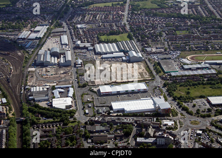 Luftaufnahme von Bauland an Byker, Newcastle Upon Tyne Stockfoto