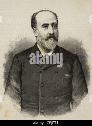 Manuel de Eguilior Llaguno (1842-1916). Anzahl der Albox. Spanischer Politiker der Liberalen Partei. Gravur. Stockfoto