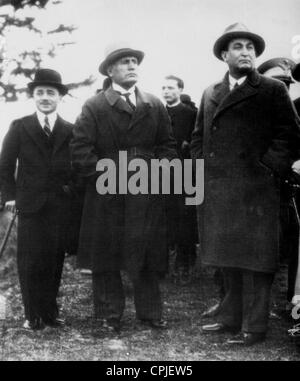 Engelbert Dollfuß, Benito Mussolini und Gyula Gombos in Rom, 1934 Stockfoto