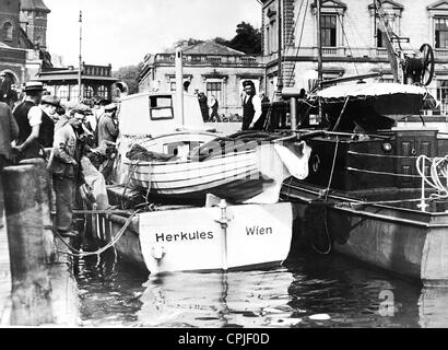 Einem Gefangenen Schmuggler Boot im Hafen von Kopenhagen, 1932 Stockfoto