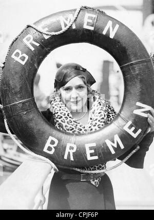 Mary Pickford auf der "Bremen", 1931 Stockfoto