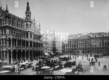 Der "Grand Place" in Brüssel, 1914 Stockfoto