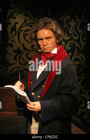 Eine Wachsfigur von Ludwig van Beethoven in das Wachs arbeitet Madame Tussauds, Berlin, Deutschland Stockfoto