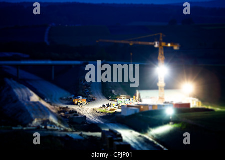 Bau der Autobahn Neu in Deutschland Stockfoto