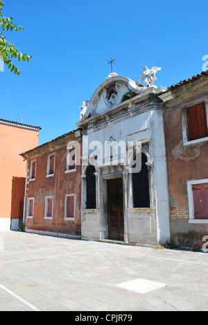 Alte Fassade des Hauses auf der Insel Murano, Venedig, Italien Stockfoto