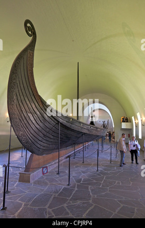 Oseberg-Schiff, Wikingerschiff-Museum, Vikingskipshuset, Bygdoy, Oslo, Norwegen, Europa Stockfoto