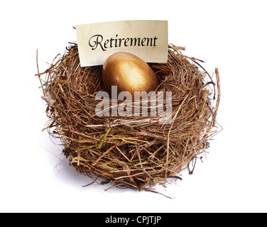 Ruhestand Einsparungen golden Notgroschen Stockfoto
