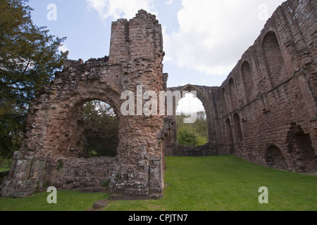 Ein Blick auf Lilleshall Abbey, Shropshire, UK. Die Ruinen des Augustiner Abtei aus dem 12. Jahrhundert. Stockfoto