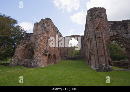 Ein Blick auf Lilleshall Abbey, Shropshire, UK. Die Ruinen des Augustiner Abtei aus dem 12. Jahrhundert. Stockfoto