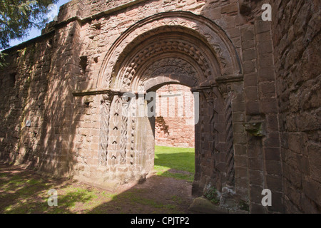 Ein Blick auf Lilleshall Abbey, Shropshire, UK. Die Ruinen des Augustiner Abtei aus dem 12. Jahrhundert. Stockfoto