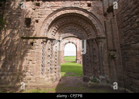Ein Blick auf Lilleshall Abbey, Shropshire, UK. Die Ruinen des Augustiner Abtei aus dem 12. Jahrhundert. Stockfoto