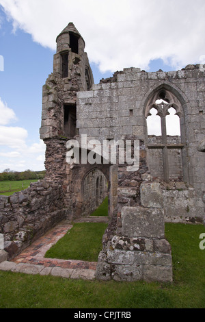 Ein Blick auf Haughmond Abbey, Shropshire, UK. Die Ruinen einer Augustiner-Abtei. Stockfoto
