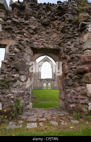 Ein Blick auf Haughmond Abbey, Shropshire, UK. Die Ruinen einer Augustiner-Abtei. Stockfoto