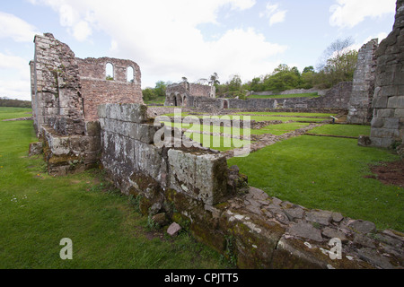 Ein Blick auf Haughmond Abbey, Shropshire, UK. Die Ruinen einer Augustiner-Abtei. Stockfoto