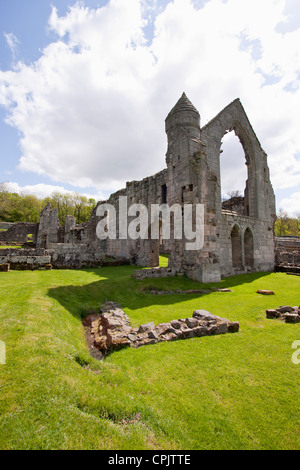 Ein Blick auf Haughmond Abbey, Shropshire, UK. Die Ruinen einer Augustiner-Abtei. Stockfoto