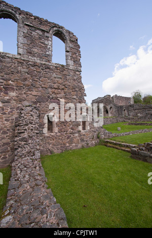 Ein Blick auf Haughmond Abbey, Shropshire, UK. Die Ruinen einer Augustiner-Abtei. Stockfoto