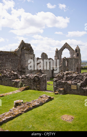 Ein Blick auf Haughmond Abbey, Shropshire, UK. Die Ruinen einer Augustiner-Abtei. Stockfoto