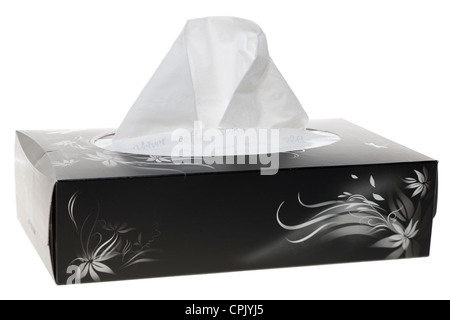 Schachtel mit großen samt weiches Papiertaschentücher Stockfoto