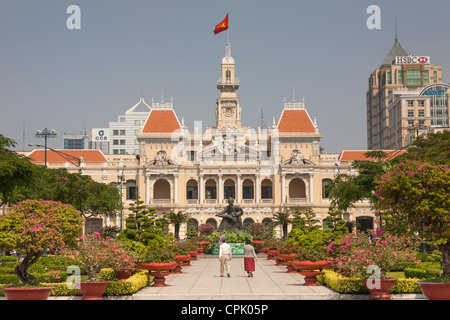 Peoples Committee Gebäude, ehemals Hotel de Ville, Ho Chi Minh Stadt (Saigon), Vietnam Stockfoto