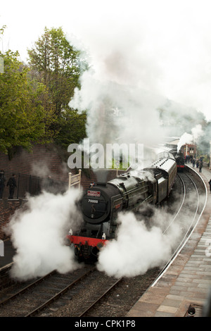 Britannia Lokomotive am Llangollen Steam und Bierfest April 2012 Stockfoto