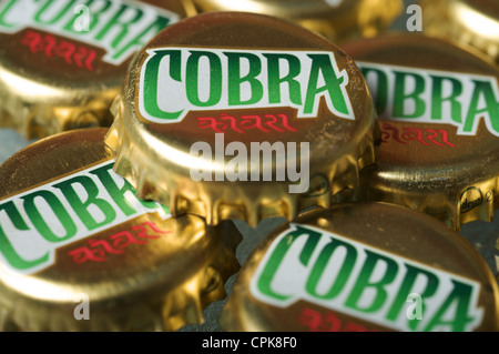 Cobra Bier Kronkorken Stockfoto