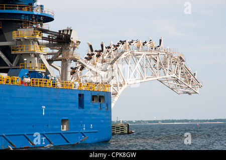 Globale 1200 modernste Schiff seiner Art in der Welt. Für den Einsatz in der Öl & Gas Industrie Rohrverlegung auf hoher See Stockfoto