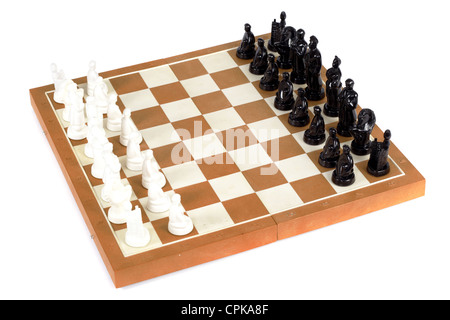 Schach-Bauern auf dem Schachbrett verteilt Stockfoto