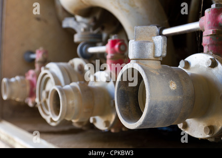 Feuerwehrschläuche Feuerwehrauto Stockfoto