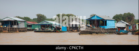 Tonle Sap See, Siem Reap, Kambodscha. Schwimmende Hausboote Stockfoto