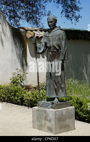 Statue von Pater Junipero Serra, Mission San Juan Bautista, San Juan Bautista, Kalifornien Stockfoto