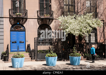 Brownstones an der East 35th Street im Stadtteil Murray Hill, New York Stockfoto