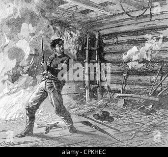 In der Nacht des 14. April 1865 erschossen bekannte Schauspieler John Wilkes Booth Präsident Abraham Lincoln. Stockfoto