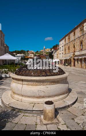 Trg Sv Stjepana quadratische Hvar Stadt Hvar Insel Dalmatien Kroatien Europa Stockfoto