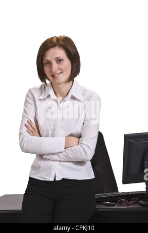 Porträt von eine junge Geschäftsfrau in ihrem Büro. Stockfoto