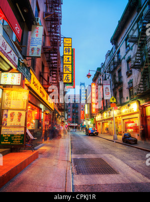 Pell Street im Stadtteil Chinatown von New Yorker Stadtteil Manhattan. Stockfoto