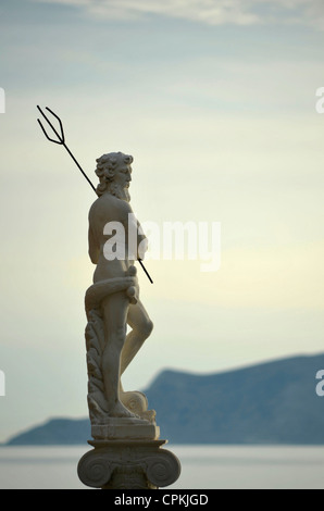 Statue von Poseidon am Meer, Samos Griechenland 2010. Stockfoto