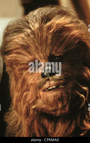 Ein Porträt von Chewbacca in den 1977-Film StarWars. Er wird von dem Schauspieler Peter Mayhew gespielt. Stockfoto