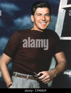 Eine Farbe-Porträt von Filmstar, was Ronald Reagan im Jahr 1951 in Los Angeles im Bild Stockfoto